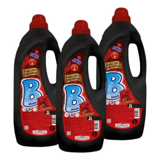 Kit 3 Unid Amaciante Concentrado 2 Lt Barbarex Paixão Maciez