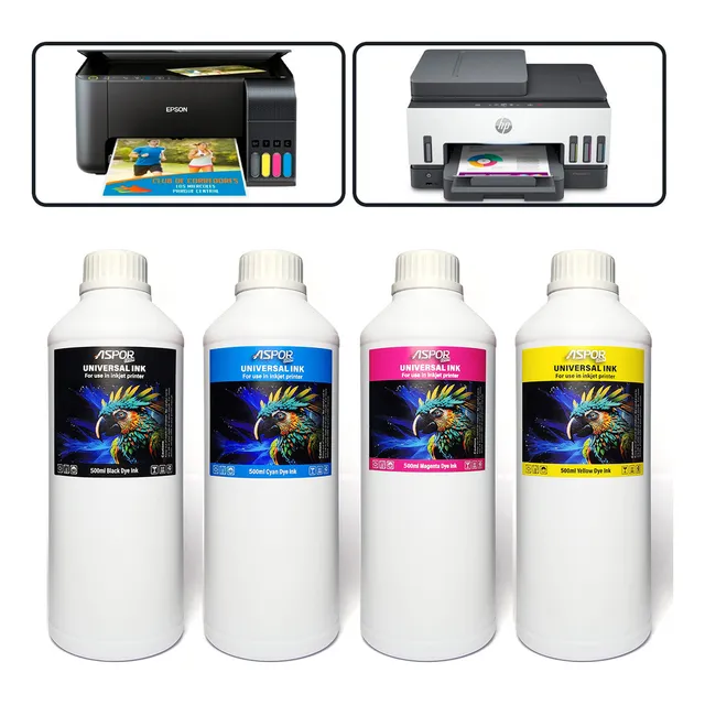 Pack 4 Tintas 500ml Aspor Universal Dye Cmyk Colores