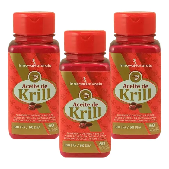 Aceite De Krill Innova Naturals 3 Unidades X 60 Cápsulas Salud Cardiovascular