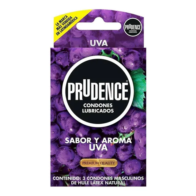 Condones de Látex Prudence Sabor y Aroma Uva 3 Condones