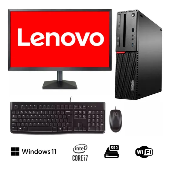 Computador Cpu Monitor Lenovo I7 7g 32gb Ssd 1tb Win11 Wi-fi