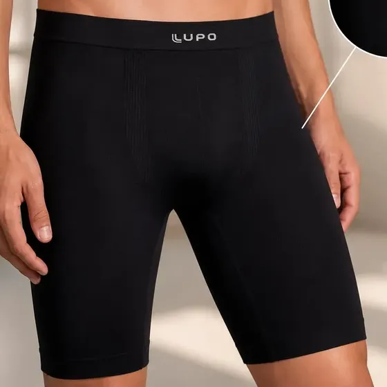 Cueca Lupo Masculina Boxer Long Leg Sem Costura Micromodal