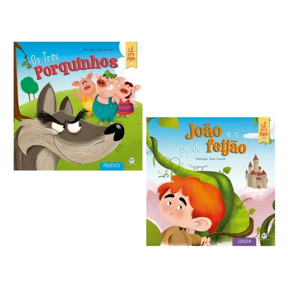 Kit 2 Livros Infantis Clássicos  Os Três Porquinhos E João E O Pé De Feijão Coleção Clássicos Infantis