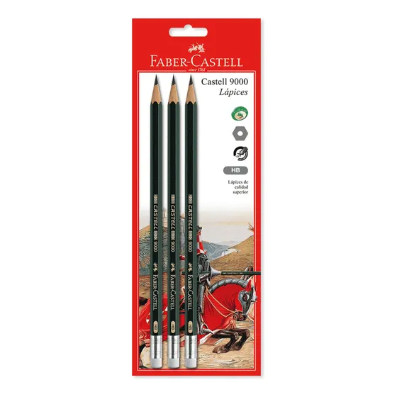Lapiz Hb X3 Unid. Faber Castell - Unidad a Trazo Negro