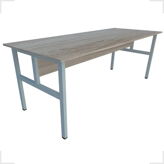 Mesa Refeitório 8 Lugares 2,00x80 Escolar Empresa Industrial Cor Fresno/cinza