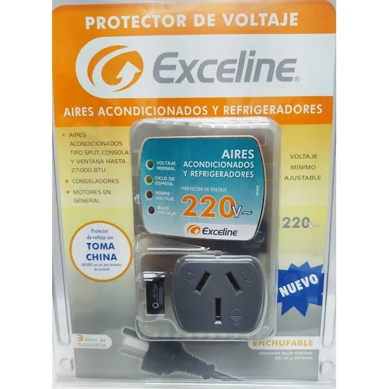 Protector Adaptador Equipos A/c 220v Receptaculo Chino 