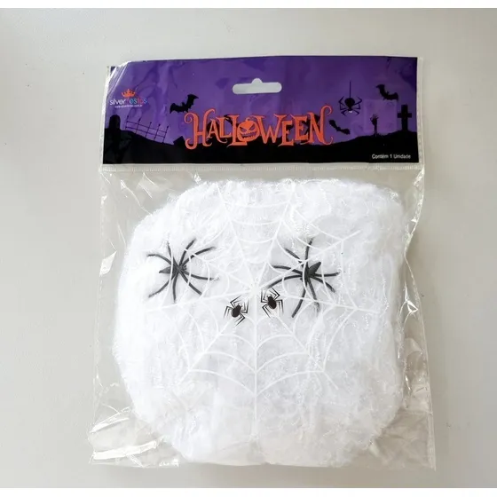 05 Teia De Homem Aranha Artificial Decoração Halloween