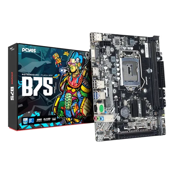 Placa Mãe Pcyes B75 Lga 1155 2xddr3 (max 16gb) M.2 Nvme