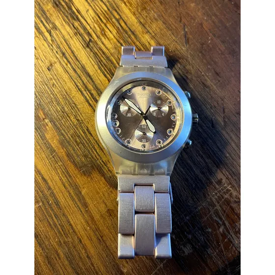 Relogio De Pulso Swatch Irony Diaphane Funcionando
