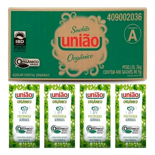 Açucar Organico União Sache C/ 400x5g Açucar Organico União Sache C/ 400x5g