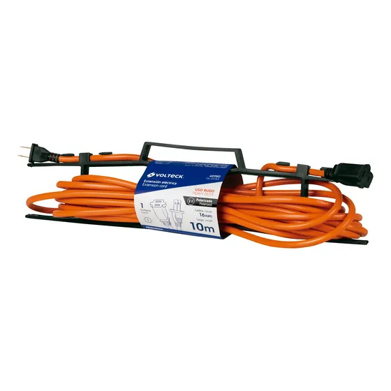 Extensión Eléctrica Uso Rudo 10 M 2x16 Awg Para 1 Clavija