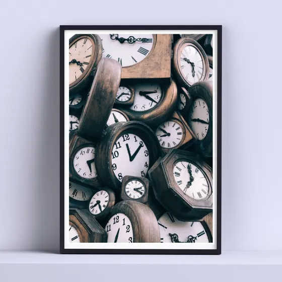 Cuadro Reloj Retro Vintage Deco 30x40cm Listo P Colgar