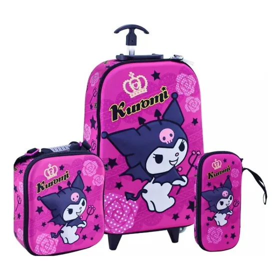 Set Scool Ranger Maleta Lonchera Cartuchera Kuromi Full 3d