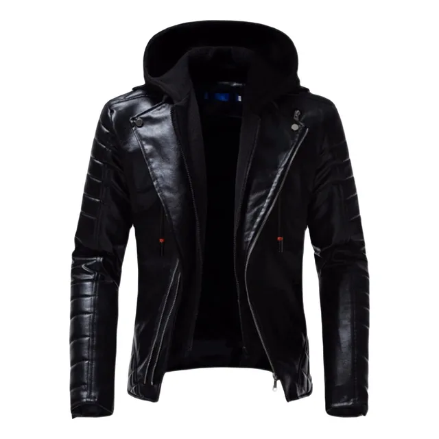 Chaqueta Motocicleta Para Hombre Piel Sintetica Resistente