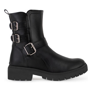 Bota Casual Mujer Hebillas Piso Moda Comodo Botin Para Dama Bota Casual Mujer Hebillas Piso Moda Comodo Botin Para Dama