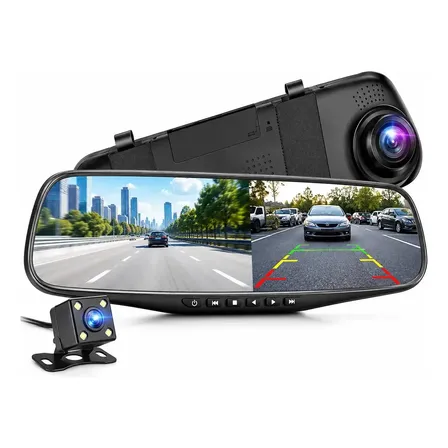 Espelho Retrovisor Com Câmera Veicular  Full Hd Frontal E Ré