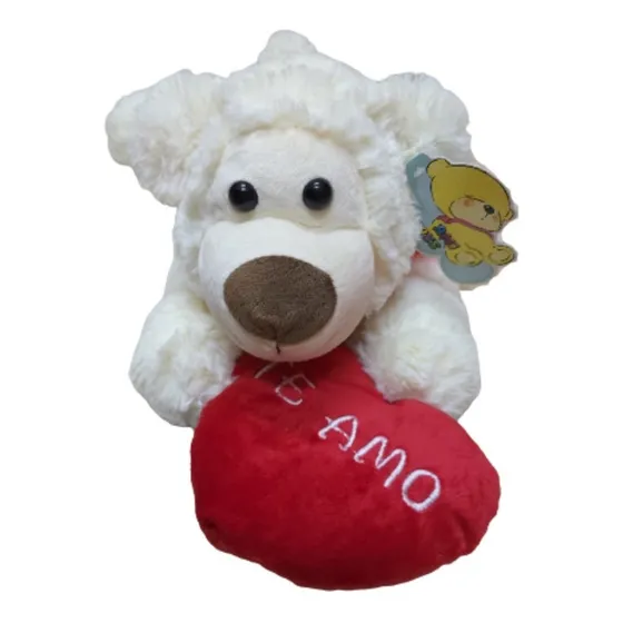Peluche Oso Acostado Grande 50cm Con Corazón Te Amo C7586 