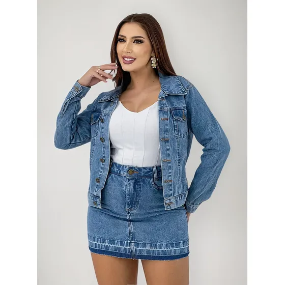 Jaqueta Jeans Feminina Tradicional - Várias Cores