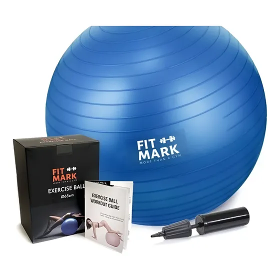 Pelota Yoga Esferodinamia Suiza 65 Cm Gym Pilates + Inflador Color Azul