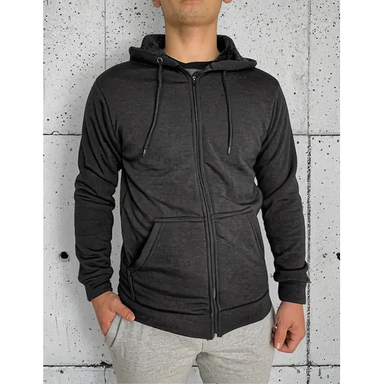 Campera Con Capucha Corderito Interno Hombre Abrigada