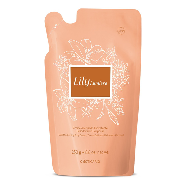 Refil Creme Acetinado Hidratante Corporal Lily Lumière 250g Refil Creme Acetinado Hidratante Corporal Lily Lumière 250g