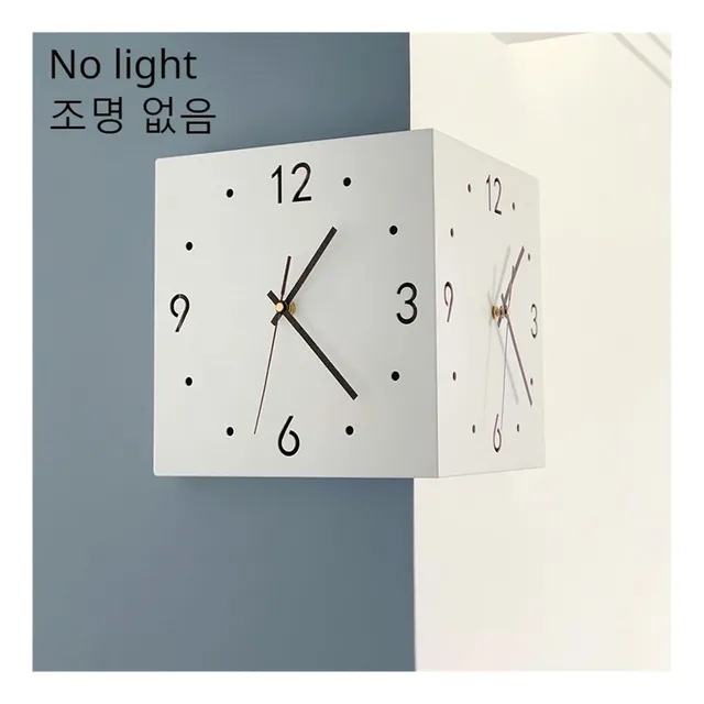 Reloj Pared Esquinero Doble Cara Reloje Creativo Cuadrado :
