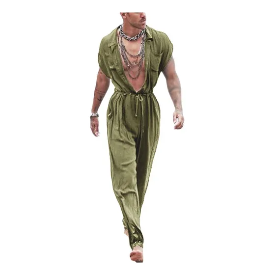 . Macacão Masculino Incerun Macacão Casual Macacão