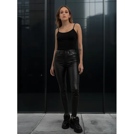 Pantalon Engomado Chupin Negro