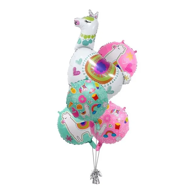 Globos Llama  Kit X 5 Globos Aluminio