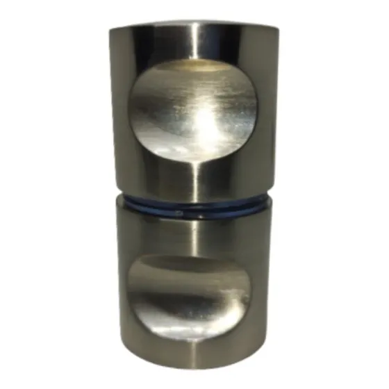 Pomo Tirador Doble Satinado Para Puerta De Vidrio