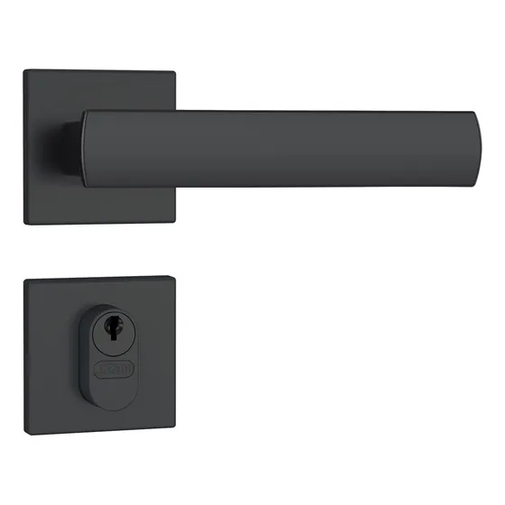 Fechadura Porta Externa 803/35 Roseta Quadrada Preto Stam