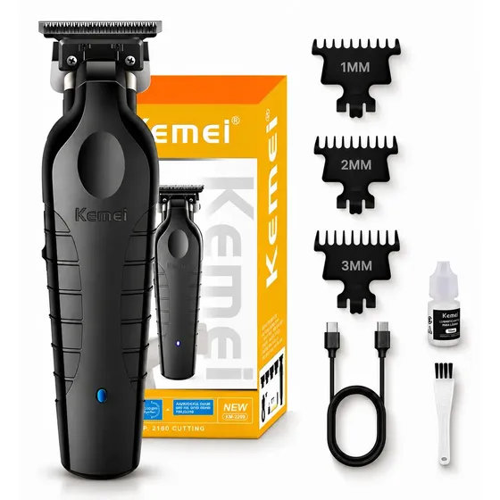 Kemei Maquina De Acabamento Km 2299 Profissional Maquininha Corte Cabelo Barba Recarregável Kateluo