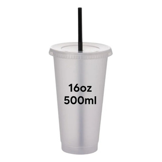 100 Vasos Con Popote Para Fiesta - Reutilizable De 16 Oz 100 Vasos Con Popote Para Fiesta - Reutilizable De 16 Oz