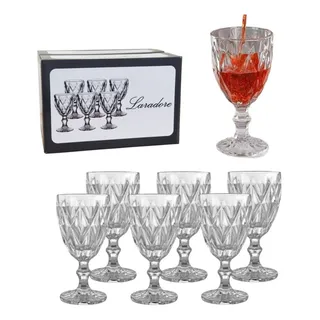 Jogo 6 Taças Vidro De Vinho / Ăgua - Laradore Diamond 325ml Jogo 6 Taças Vidro De Vinho / Ăgua - Laradore Diamond 325ml