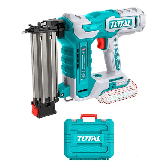 Clavadora Inalámbrica Total 20v Para Madera Motor Sin Carbones Con 1000 Clavos De 50mm Y Maletín No Incluye Batería Ni Cargador TCBNLI5005