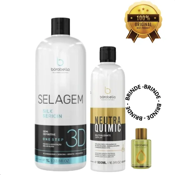 Kit Borabella Selagem 3d Orgânica 1l + Neutraquimic 500ml