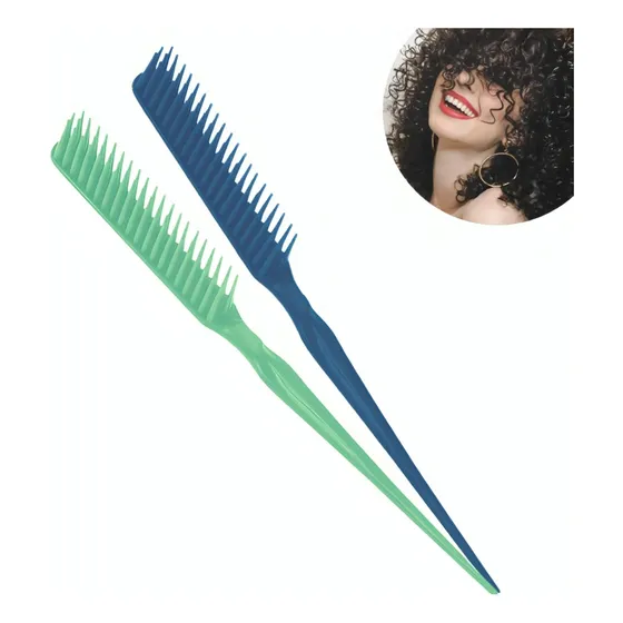 Kit 2 Pente Para Fitagem Cabelo Ondulado Cacheado E Crespo