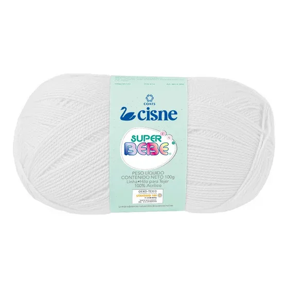 Lana Cisne Super Bebe Por Ovillo - 100gr Color Blanco 0000B