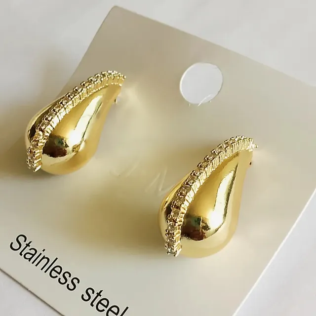  Gotas Zarcillos Argollas De Acero Inoxidable  Para Damas
