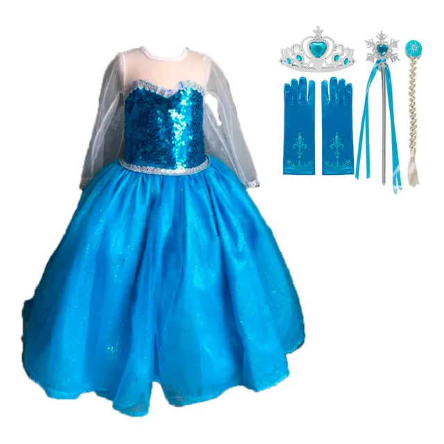 Disfraz Princesa Elsa Frozen Con Accesorios Halloween