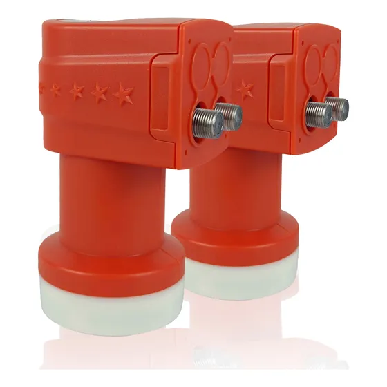 Kit 02 Lnb Duplo Banda Ku Universal Full Hd Lnbf 2 Saídas 