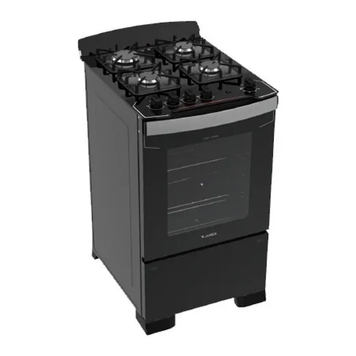 Cocina James C 804 V Negra 4 Hornallas Y Horno A Gas Js Ltda