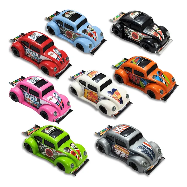 3 Fusca De Brinquedo Miniatura Carrinho Corrida Rebaixado