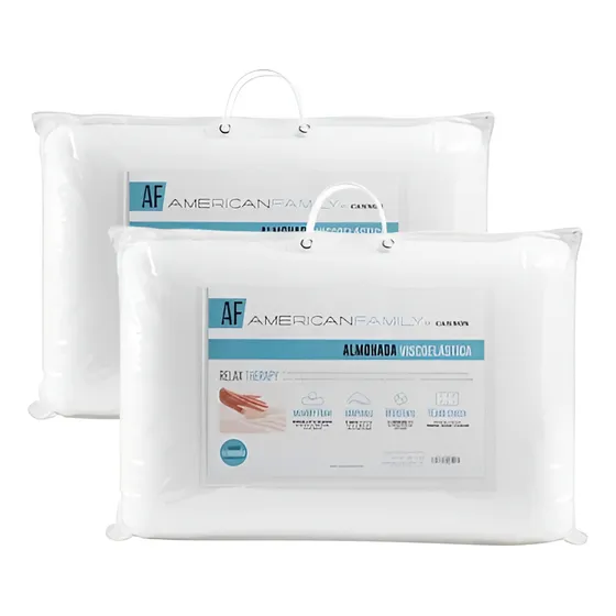 Almohada Viscoelastica Cannon Con Memory 40x60cm Pack X2 Color Blanco