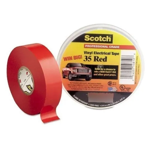 Cinta Electrica (teipe) De Vinilo 3m 35 Rojo Rollo 3/4''