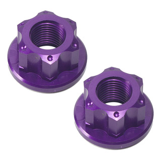 2x Tuercas De Eje De Cubo De Rueda De Bicicleta, Púrpura 2x Tuercas De Eje De Cubo De Rueda De Bicicleta, Púrpura