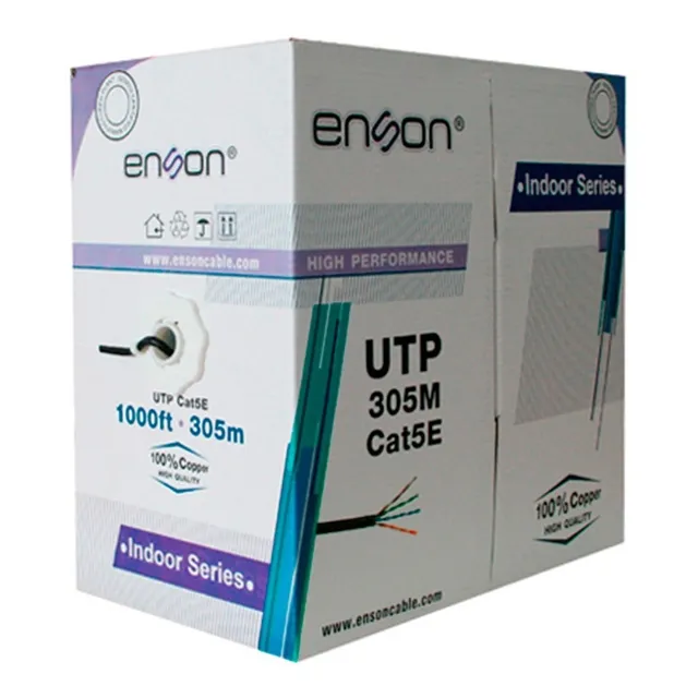 Cable Utp Cat5e Enson 13251b305 Negro Pro-ii 305mts Cobre