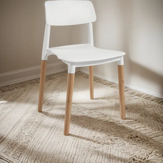 Silla De Comedor Milan - Elegancia Y Comodidad Lisa Blanca Blanco