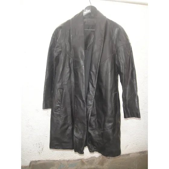 Chaqueta De Cuero Larga Para Caballeros