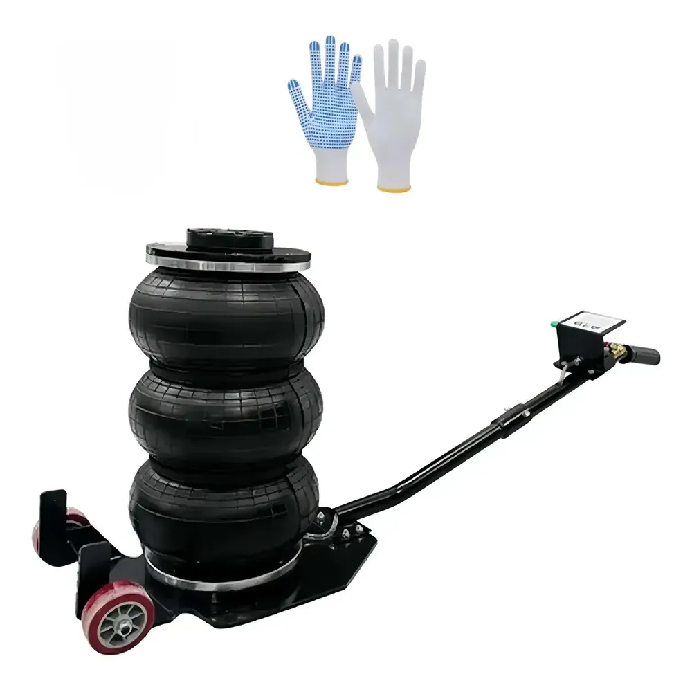 Macaco Pneumático 3t Triplo com Rodas e Alça, para Carro, Suv e Caminhonete